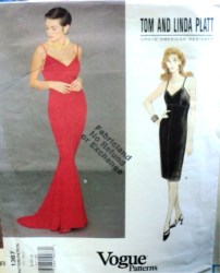 1367 PLATT STRAPPY EMPIRE DRESS LENGTHS, TRAIN PATTERN 8-18 2 SZ
